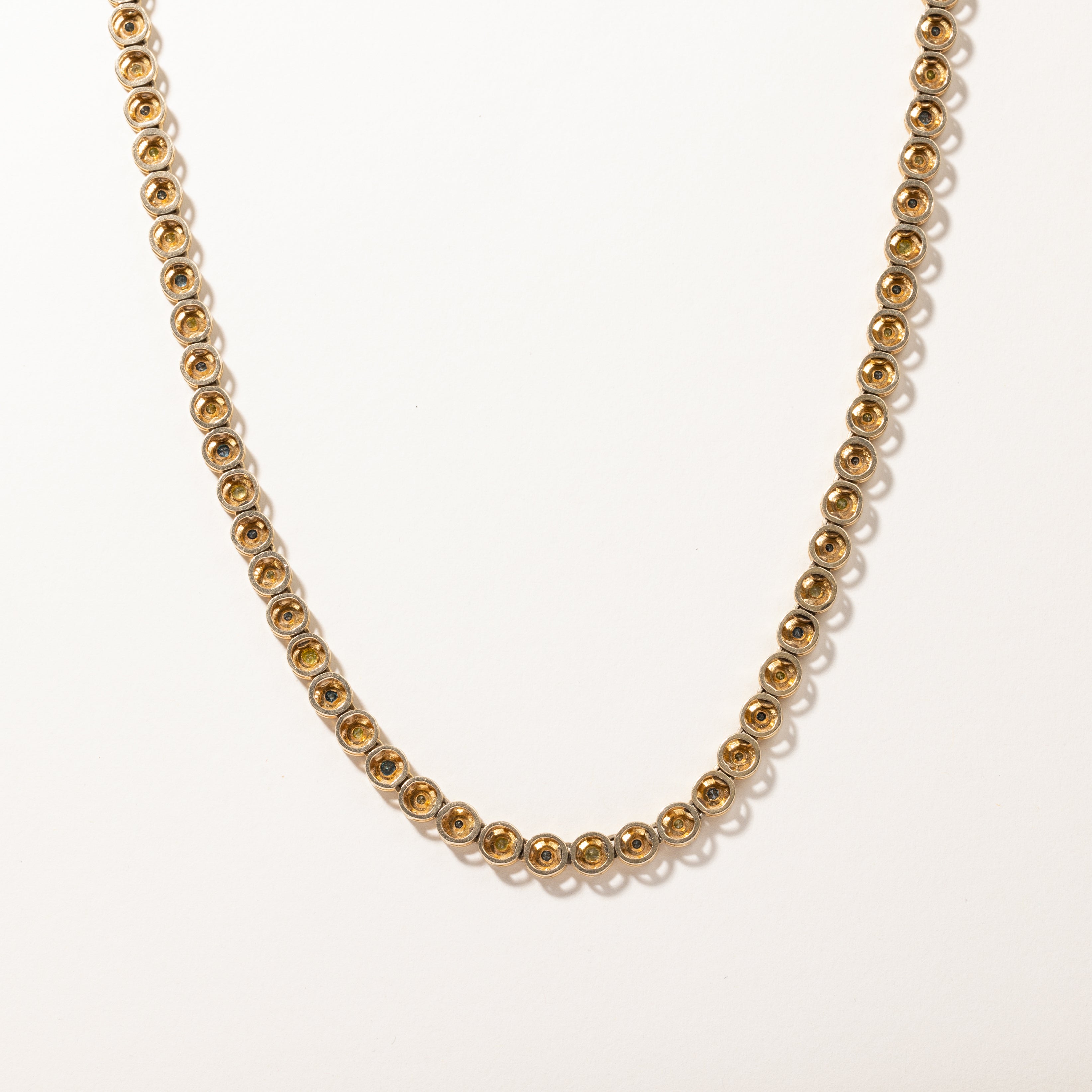 Yellow & Blue Diamond Eternity Necklace | 2.65ctw, 2.60ctw | 29"