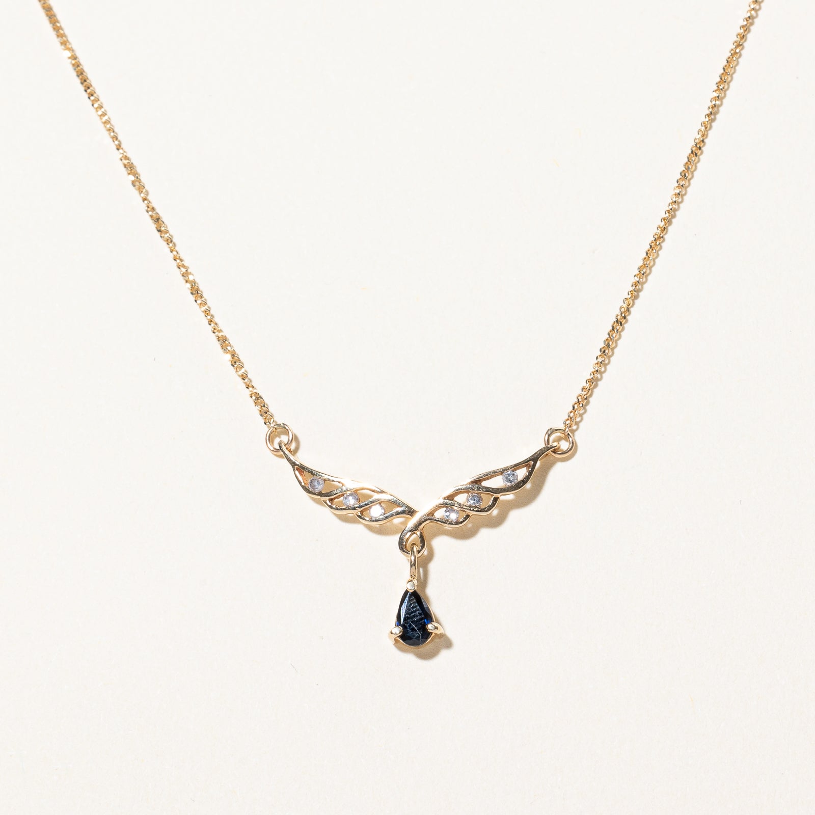 Sapphire & Diamond Necklace | 0.20ct, 0.06ctw | 18" |