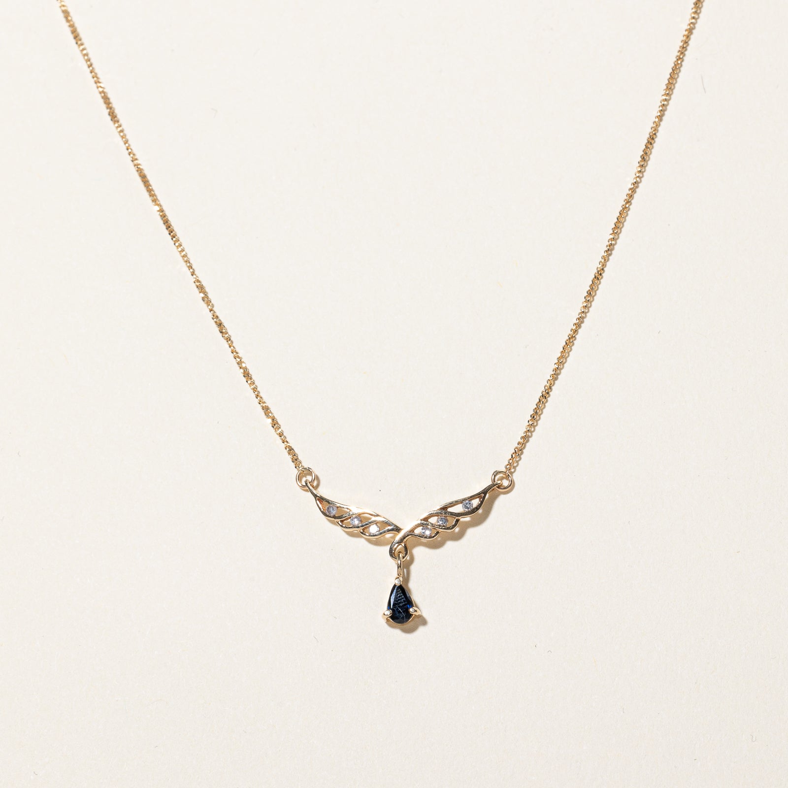Sapphire & Diamond Necklace | 0.20ct, 0.06ctw | 18" |