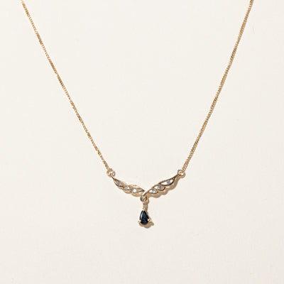 Sapphire & Diamond Necklace | 0.20ct, 0.06ctw | 18