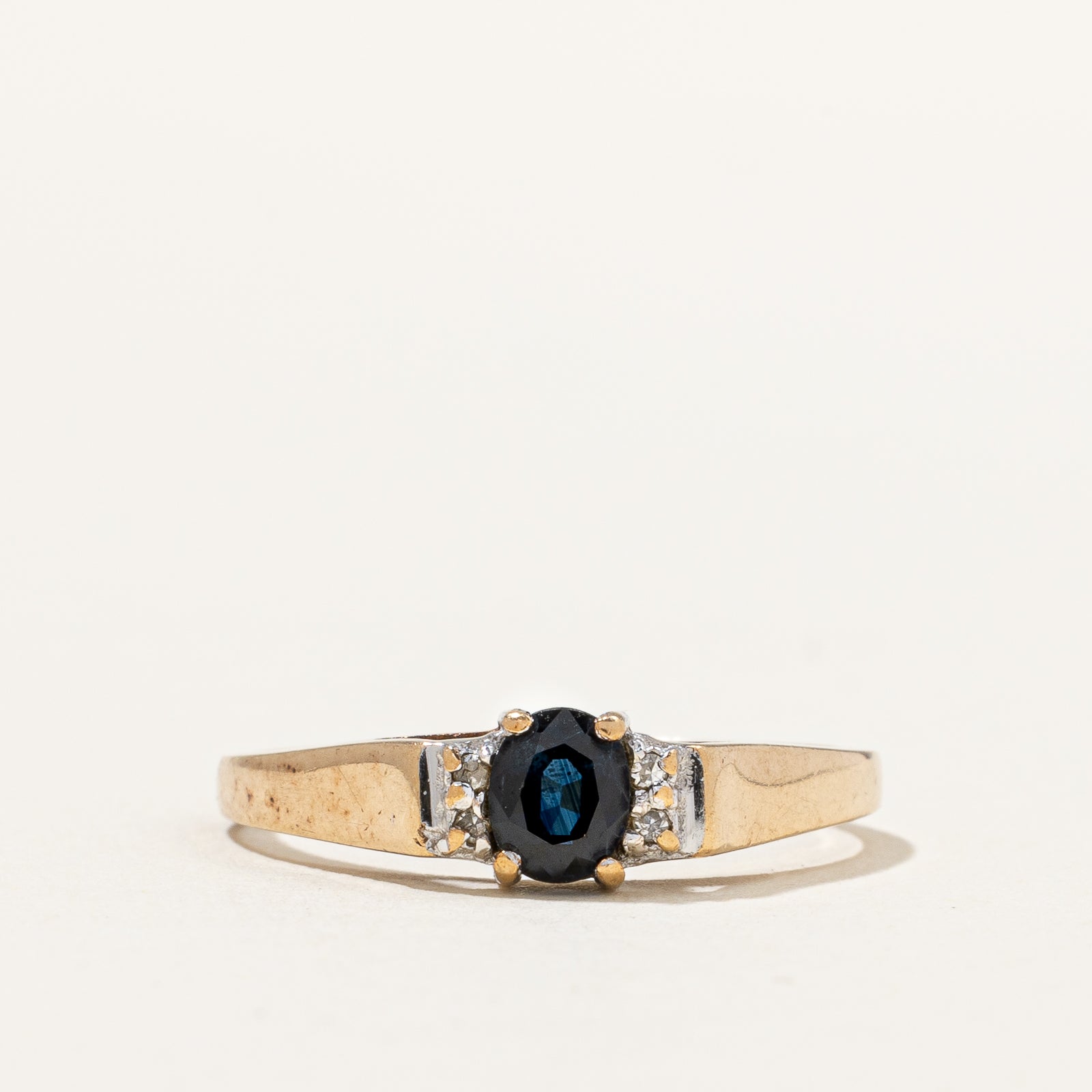 Blue Sapphire & Diamond Ring | 0.40ct, 0.02ctw | SZ 7.25 |