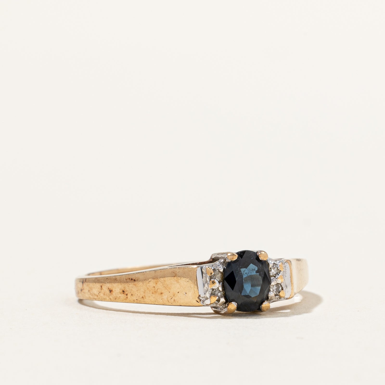 Blue Sapphire & Diamond Ring | 0.40ct, 0.02ctw | SZ 7.25 |