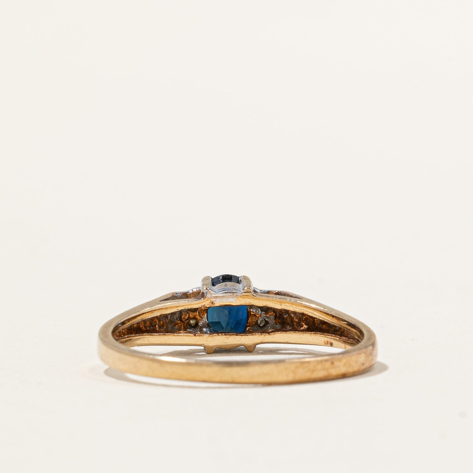 Blue Sapphire & Diamond Ring | 0.40ct, 0.02ctw | SZ 7.25 |