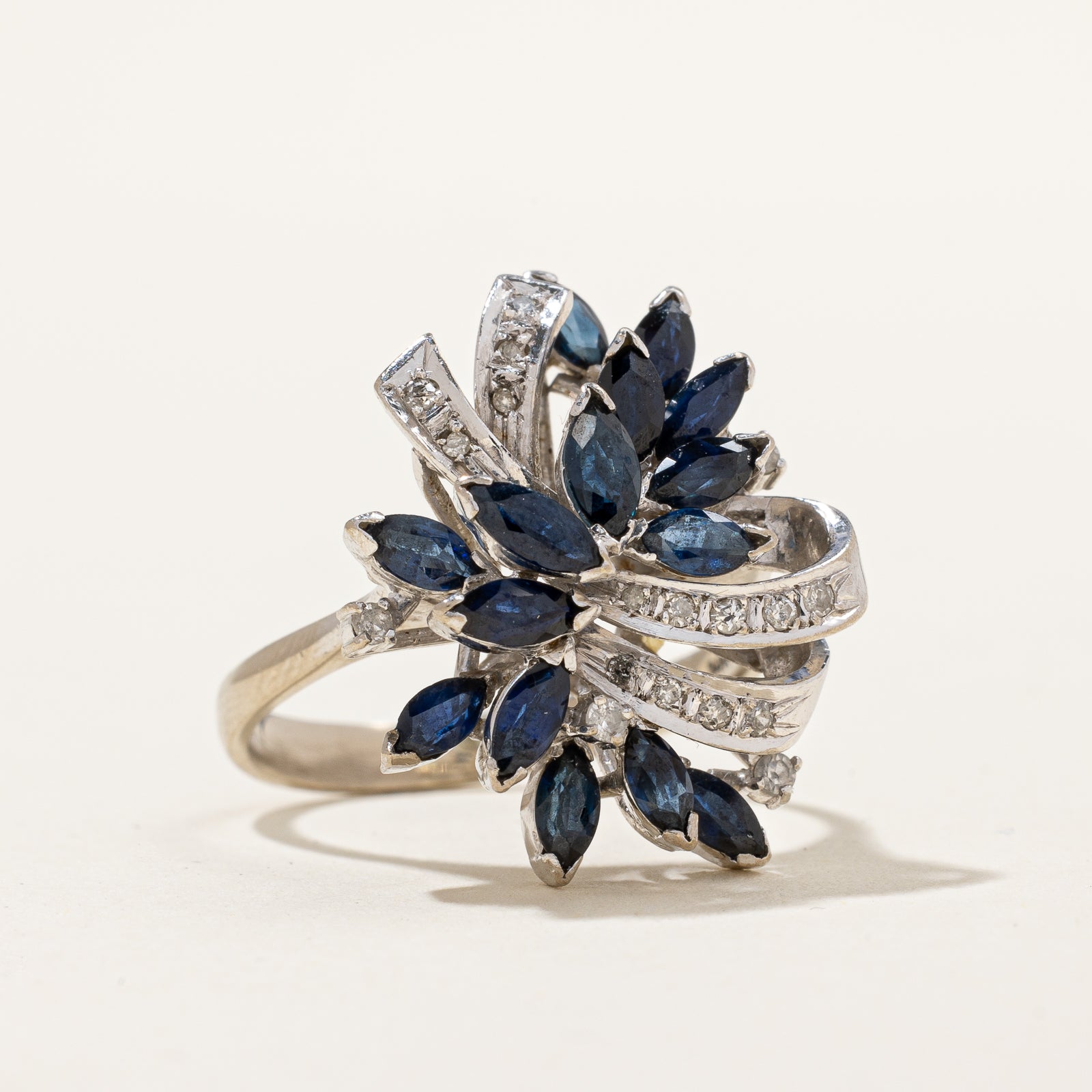 Blue Sapphire & Diamond Ring | 1.90ctw, 0.10ctw | SZ 9 |