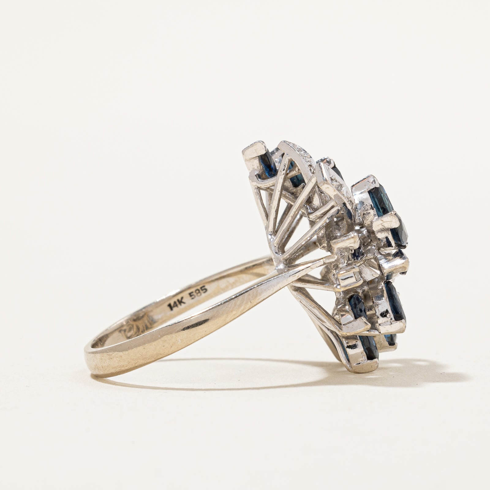 Blue Sapphire & Diamond Ring | 1.90ctw, 0.10ctw | SZ 9 |