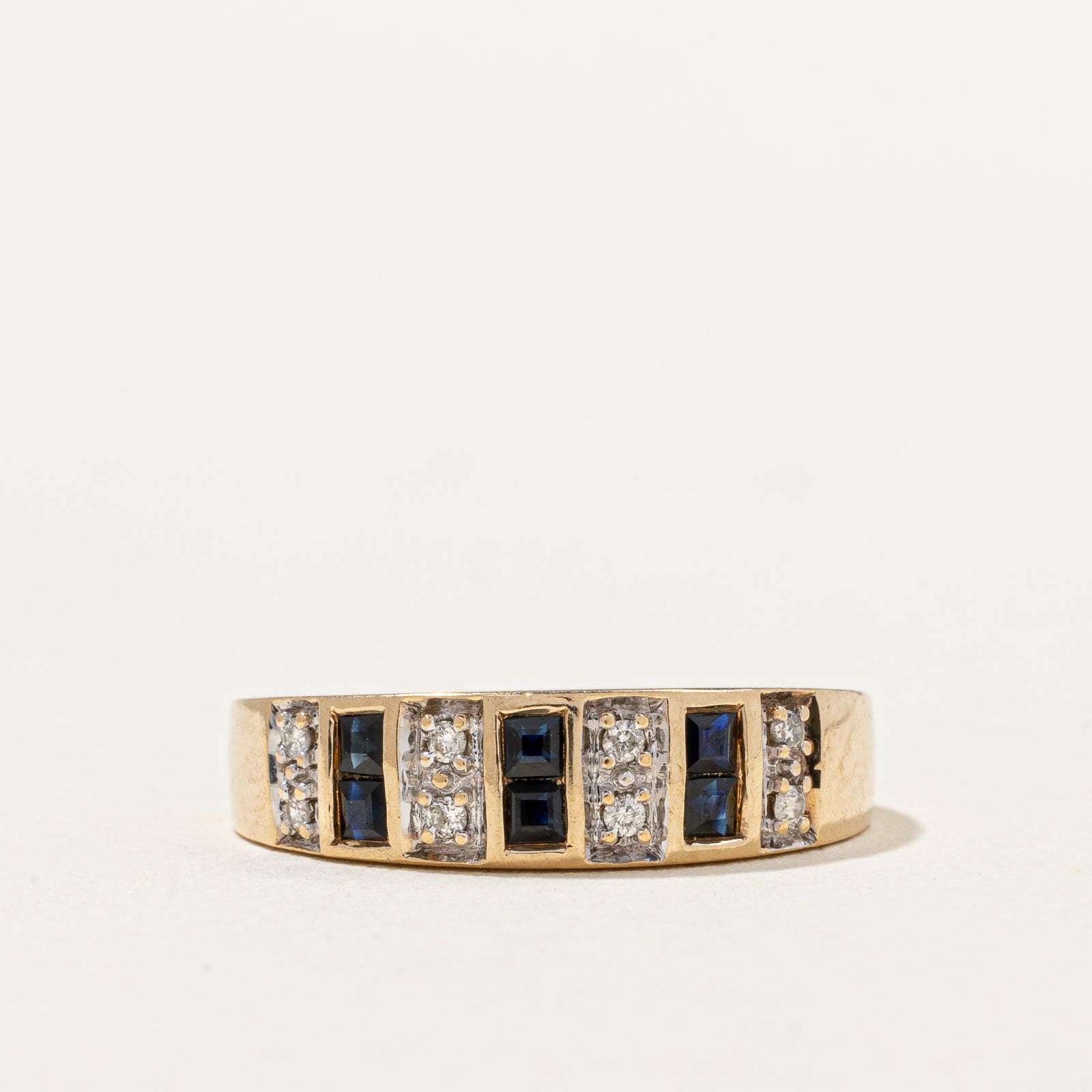 Bague saphir bleu et diamants | 0,30 ct, 0,06 ct | Taille 6 | 
