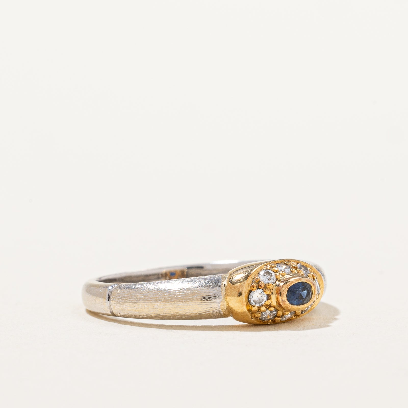 Diamond & Blue Sapphire Ring | 0.08ctw, 0.07ct | SZ 6 |