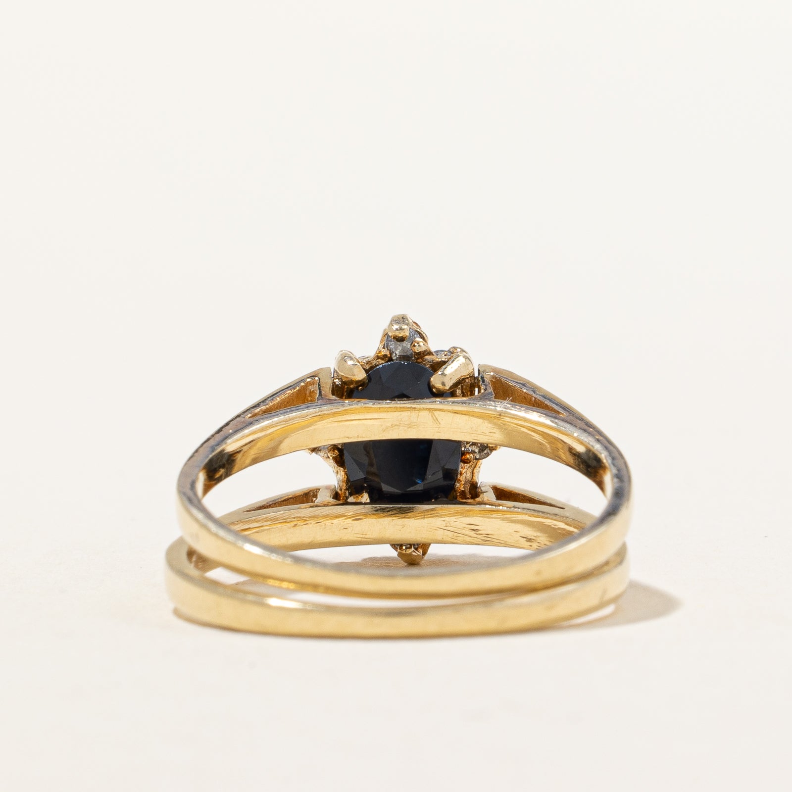 Blue Sapphire & Diamond Reversible Ring | 0.95ctw, 0.38ctw | SZ 7 |