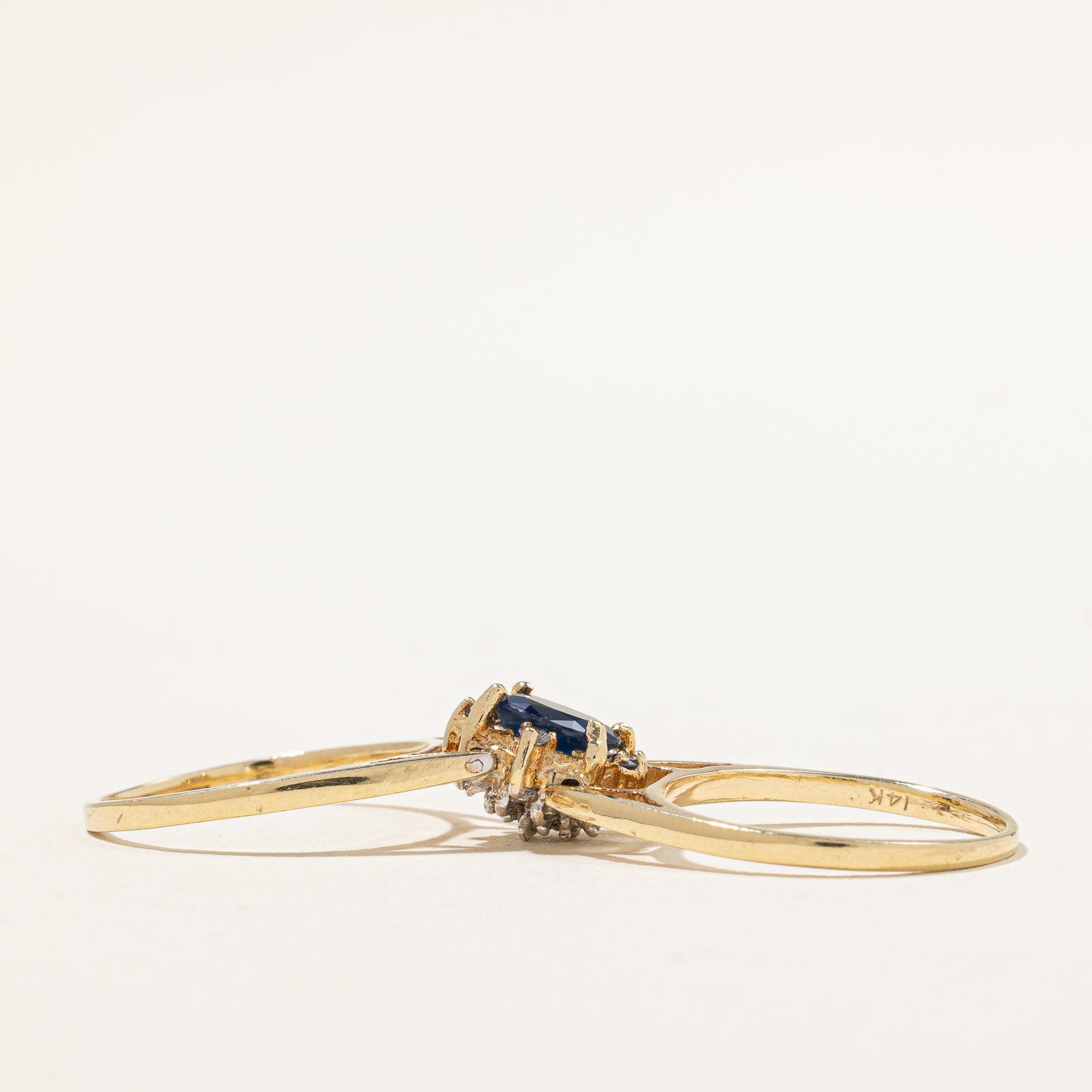 Blue Sapphire & Diamond Reversible Ring | 0.95ctw, 0.38ctw | SZ 7 |
