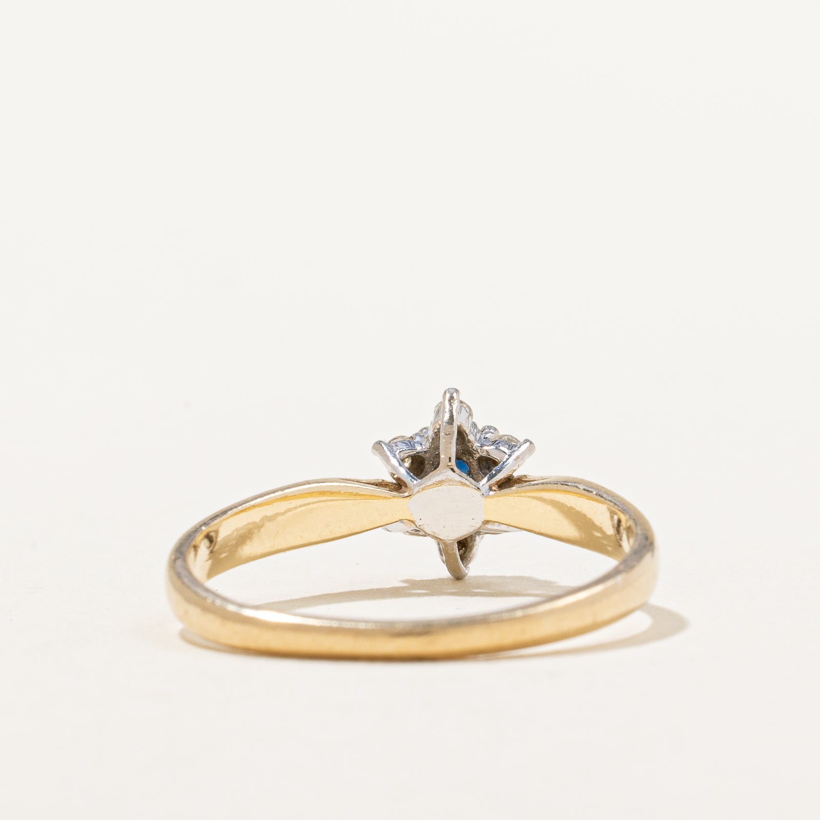Blue Sapphire & Diamond Ring | 0.12ctw | SZ 6.25 |