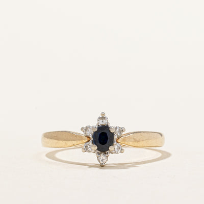 Blue Sapphire & Diamond Ring | 0.12ctw | SZ 6.25 |