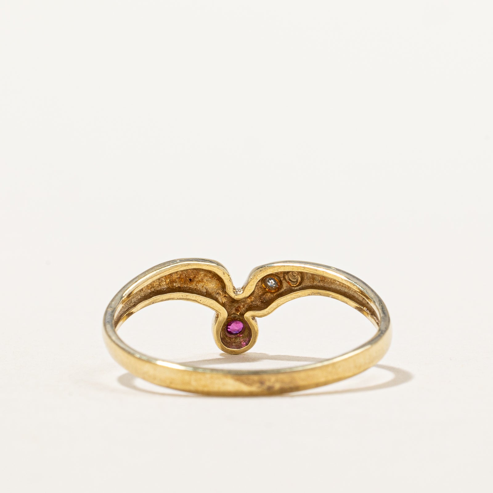 Ruby & Diamond Ring | 0.02ct, 0.005ct | SZ 7.25 |