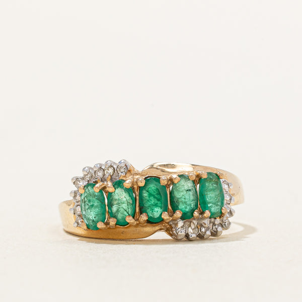 Emerald & Diamond Ring | 1.00ctw, 0.08ctw | SZ 7.75 |