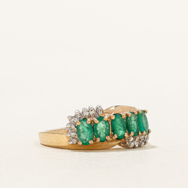 Emerald & Diamond Ring | 1.00ctw, 0.08ctw | SZ 7.75 |