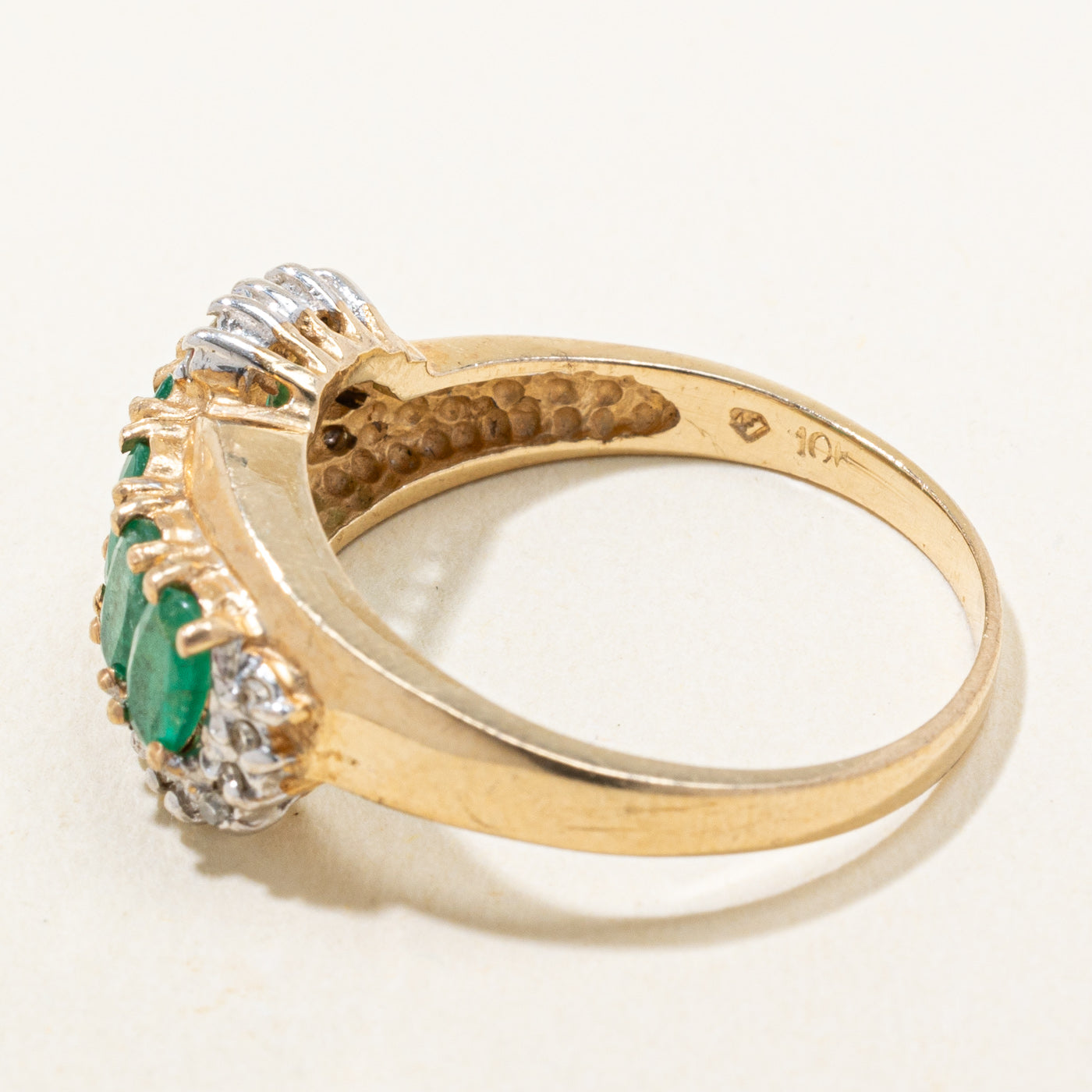 Emerald & Diamond Ring | 1.00ctw, 0.08ctw | SZ 7.75 |