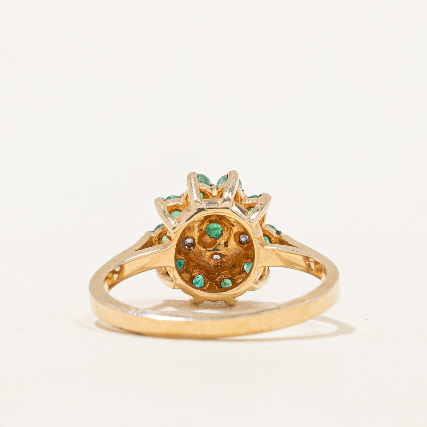 Emerald & Diamond Cocktail Ring | 0.20ctw, 0.02ctw | SZ 6 |