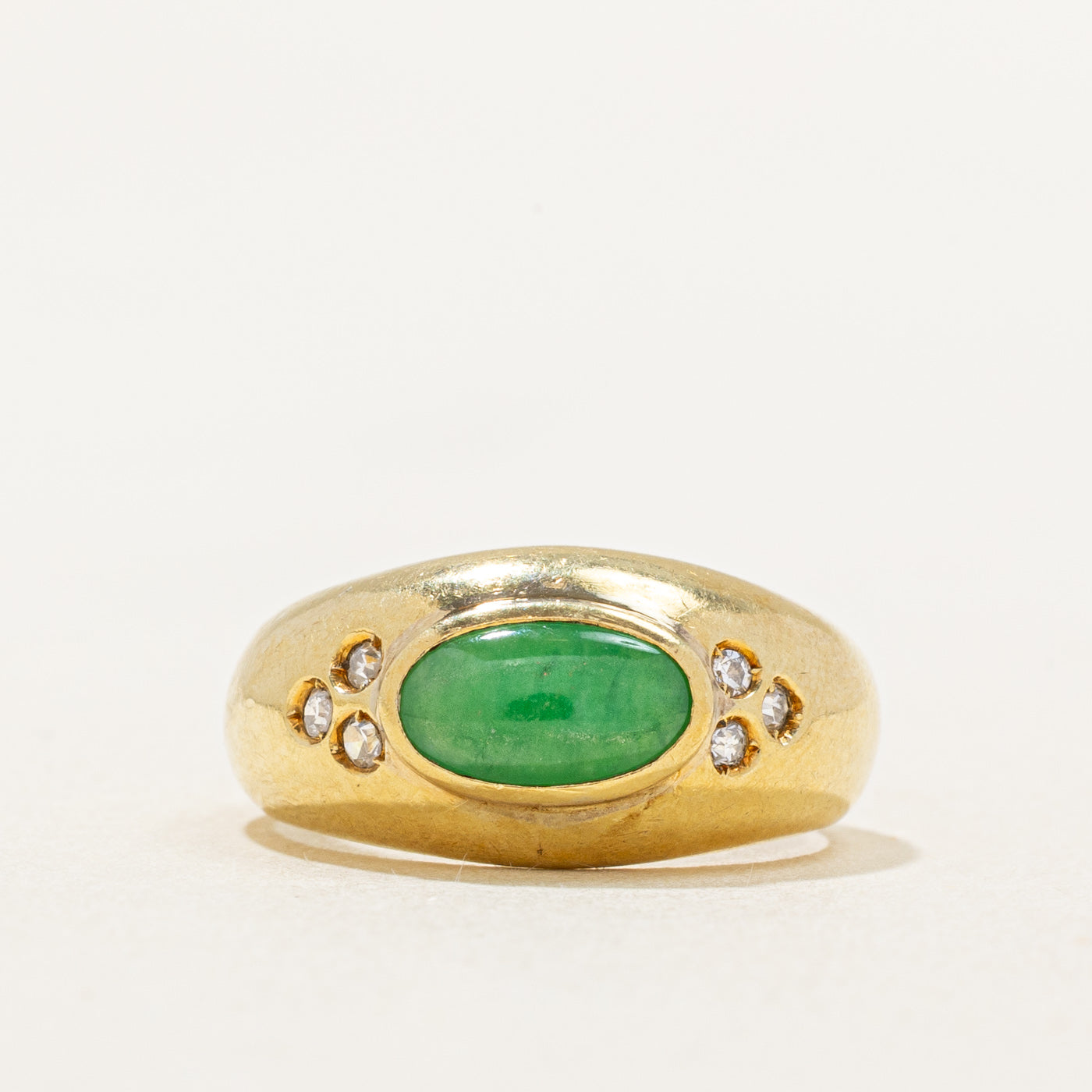 Jadeite & Diamond Cocktail Ring | 1.00ct, 0.06ctw | SZ 5 |