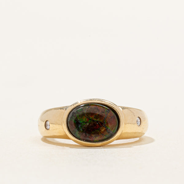 Ammolite & Diamond Ring | 1.25ct, 0.04ctw | SZ 6 |