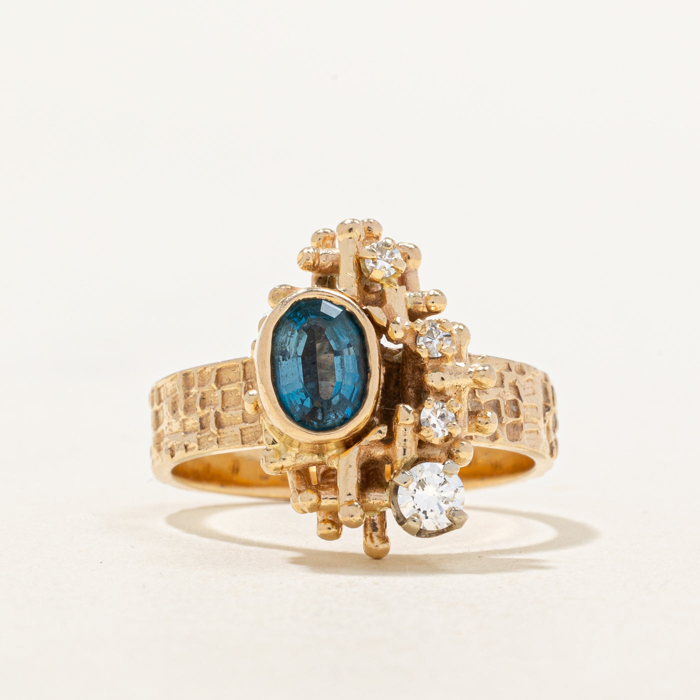 Blue Topaz & Diamond Cocktail Ring | 0.75ct, 0.19ctw | SZ 8.5 |