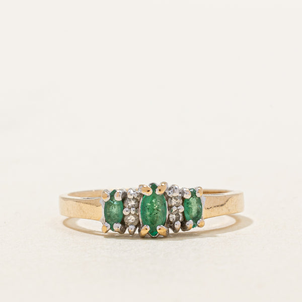 Emerald & Diamond Ring | 0.20ctw. 0.03ctw | SZ 5.5 |