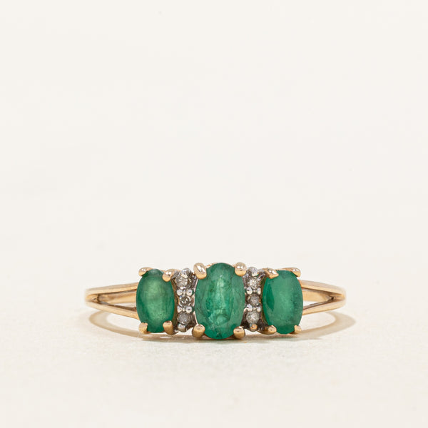 Emerald & Diamond Ring | 0.66ctw, 0.03ctw | SZ 8.75 |