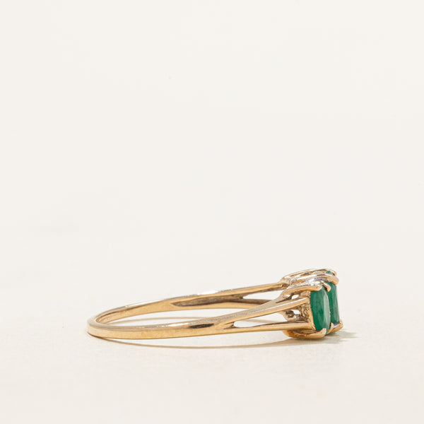 Emerald & Diamond Ring | 0.66ctw, 0.03ctw | SZ 8.75 |