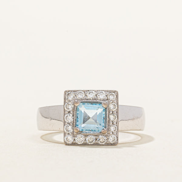 Blue Topaz & Diamond Cocktail Ring | 0.75ct, 0.32ctw | SZ 7.5 |