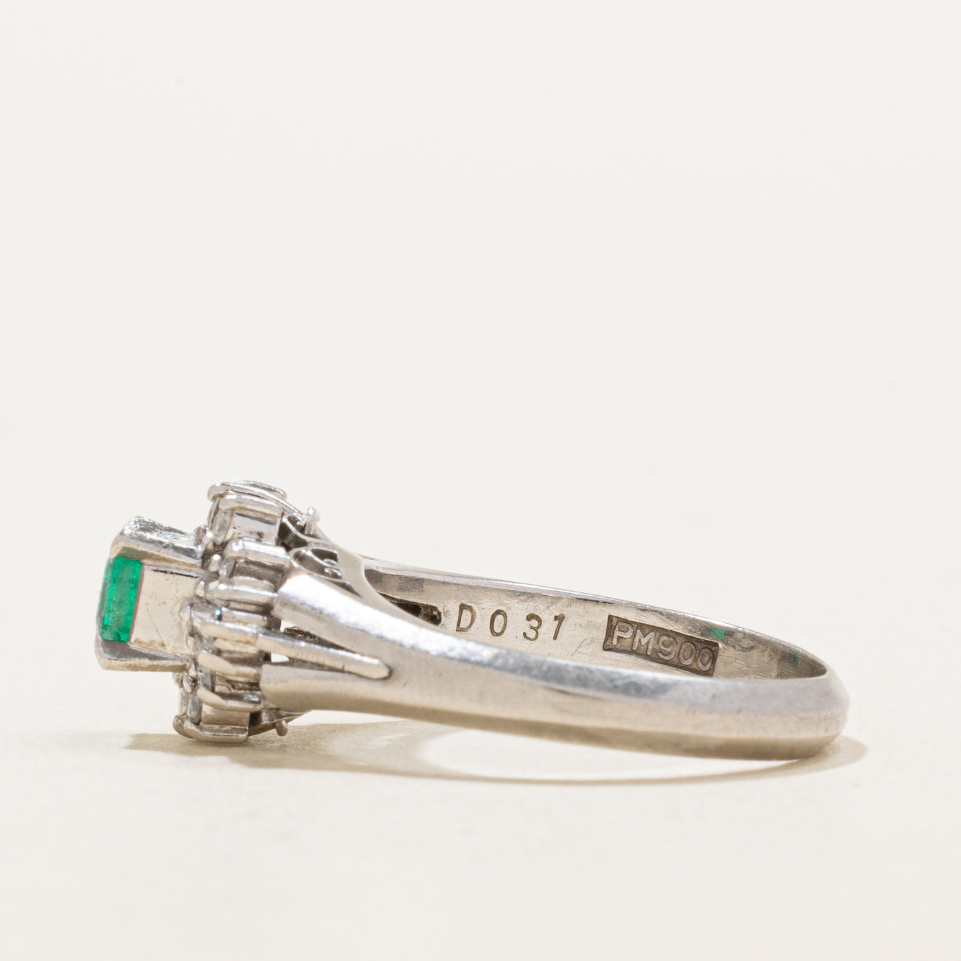 High Set Emerald & Diamond Ring | 0.39ct, 0.31ctw | SZ 6.25 |