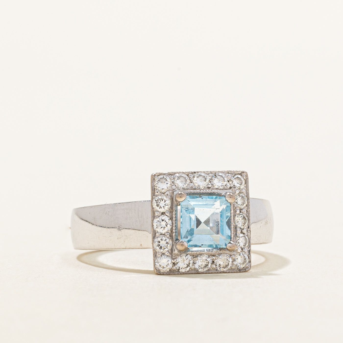 Blue Topaz & Diamond Cocktail Ring | 0.75ct, 0.32ctw | SZ 7.5 |