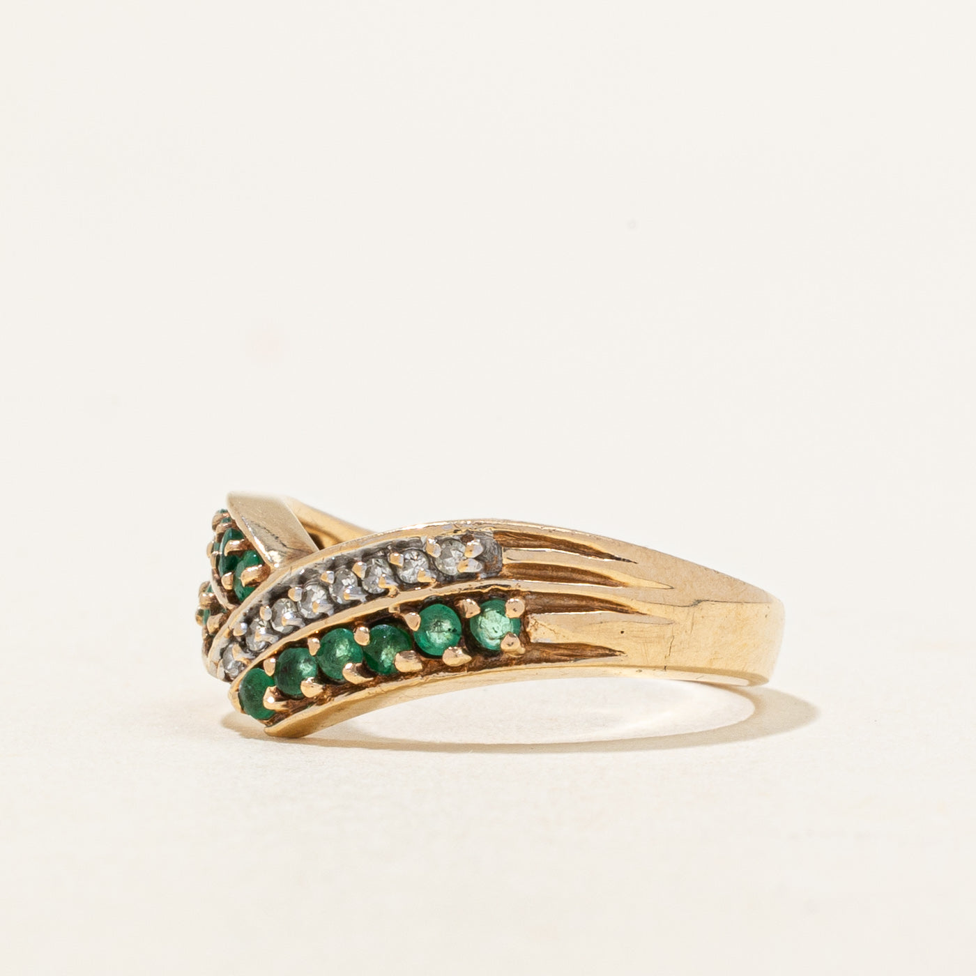 Chevron Emerald & Diamond Ring | 0.28ctw, 0.05ctw | SZ 5.5 |