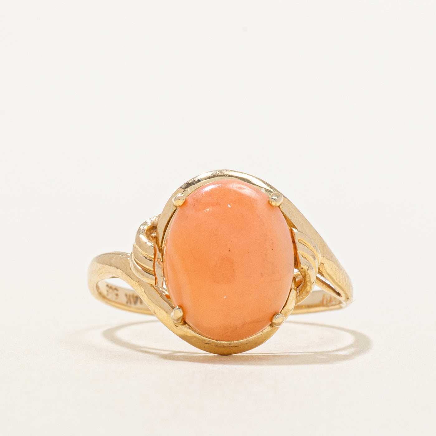 Bague cocktail en corail rose | 1,30 ct | Taille 5 | 