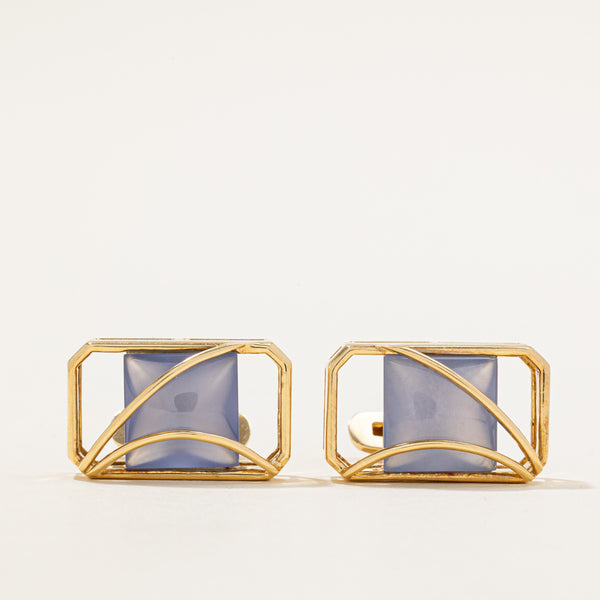 Blue Chalcedony Cufflinks | 14.00ctw |