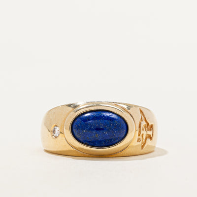 Lapis Lazuli & Diamond Ring | 2.00ct, 0.04ct | SZ 10.5 |