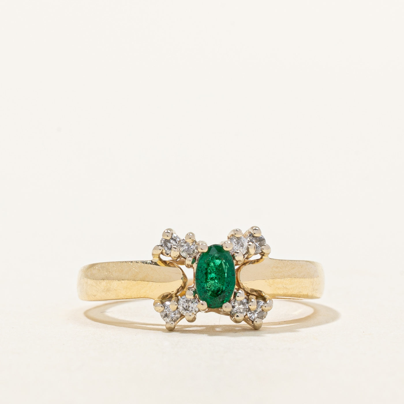 Emerald & Diamond Ring | 0.16ct, 0.08ctw | SZ 6.75 |