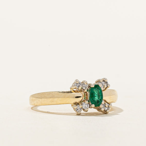 Emerald & Diamond Ring | 0.16ct, 0.08ctw | SZ 6.75 |