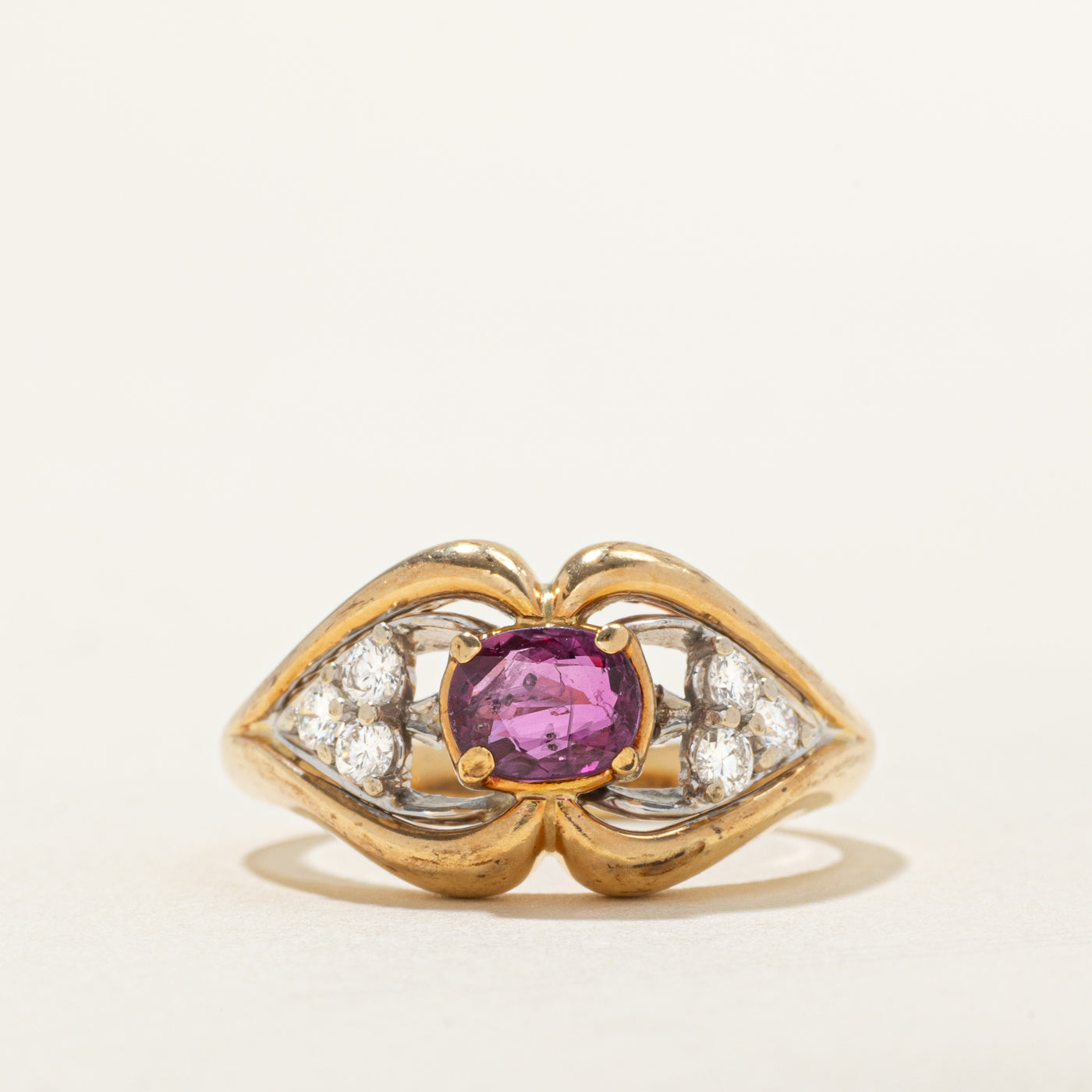 Ruby & Diamond Ring | 0.20ctw, 0.99ct | SZ 8 |