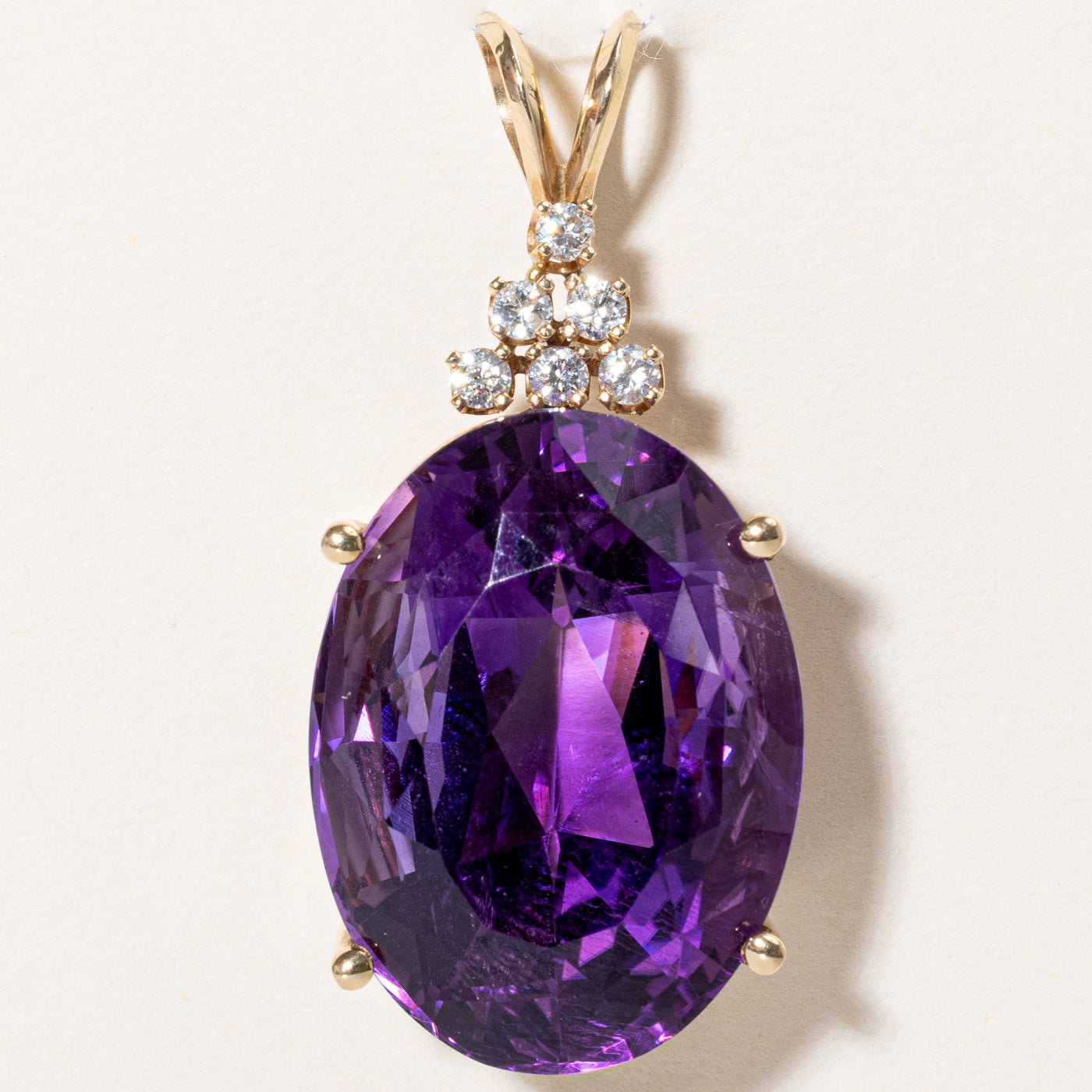 Large Amethyst & Diamond Pendant | 4.40ct, 0.24ctw |