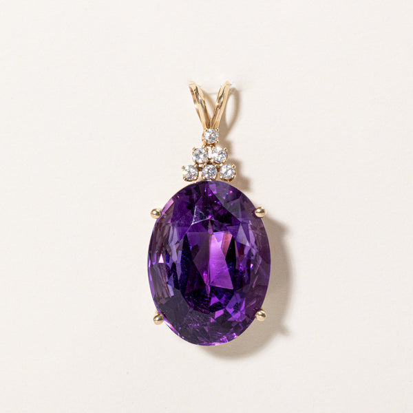 Large Amethyst & Diamond Pendant | 4.40ct, 0.24ctw |