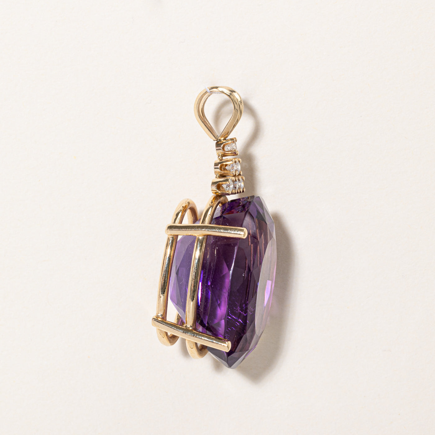 Large Amethyst & Diamond Pendant | 4.40ct, 0.24ctw |