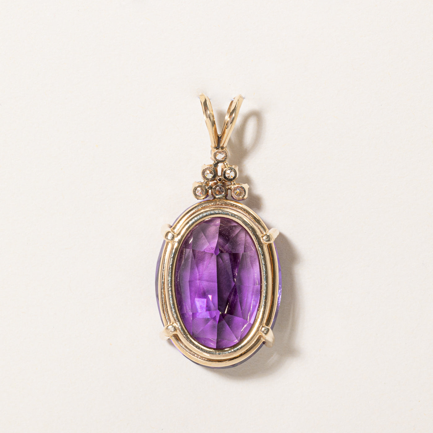 Large Amethyst & Diamond Pendant | 4.40ct, 0.24ctw |