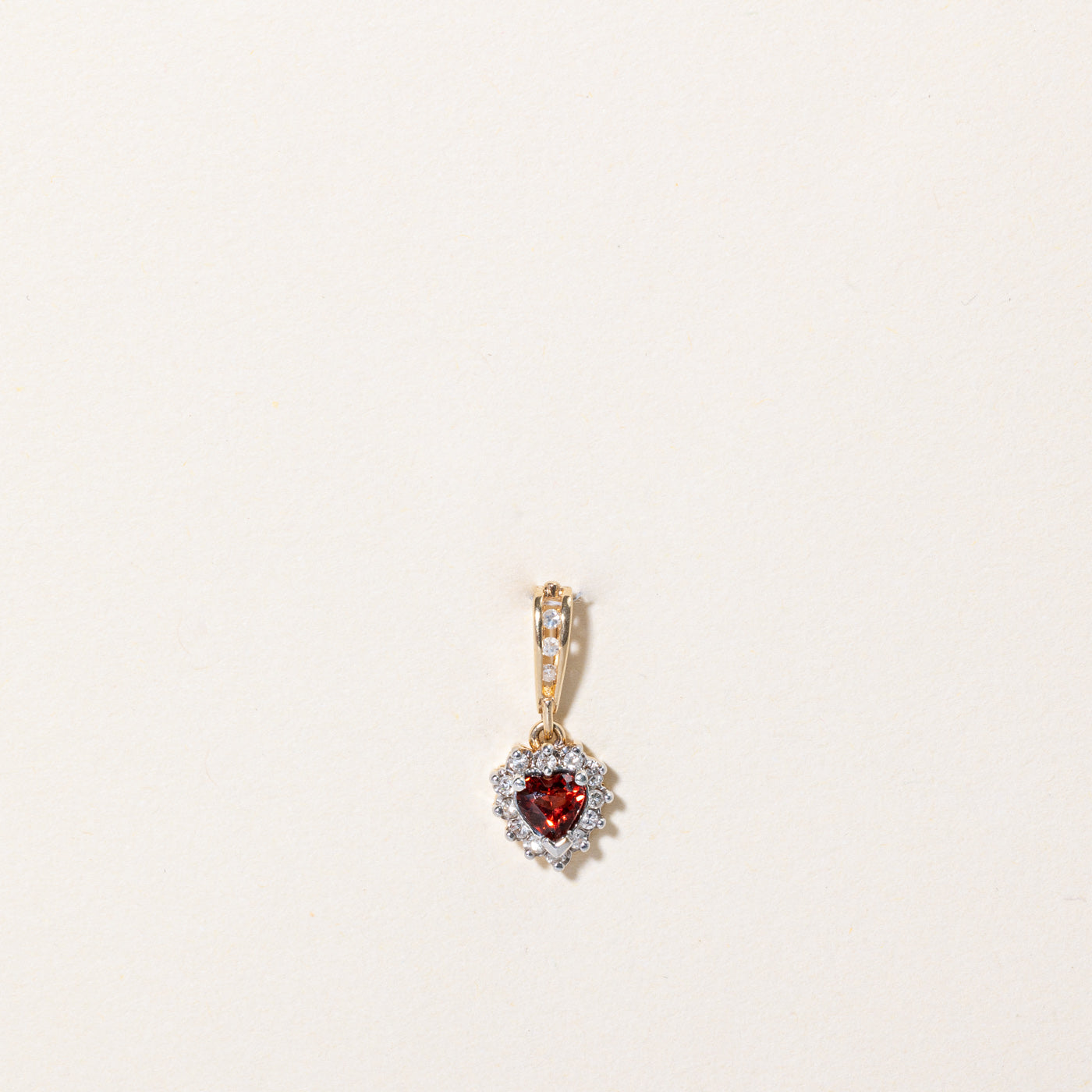 Garnet & Diamond Heart Pendant | 0.26ct, 0.07ctw |