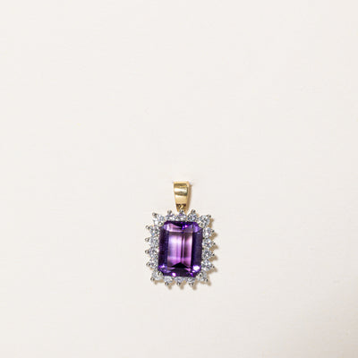 Amethyst & Diamond Halo Pendant | 2.75ct, 0.54ctw |