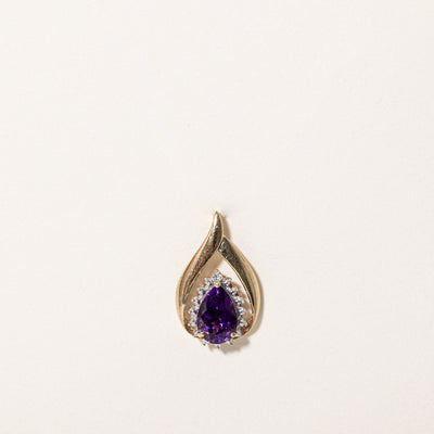 Amethyst & Diamond Pear Shaped Pendant | 1.00ct, 0.005ct |