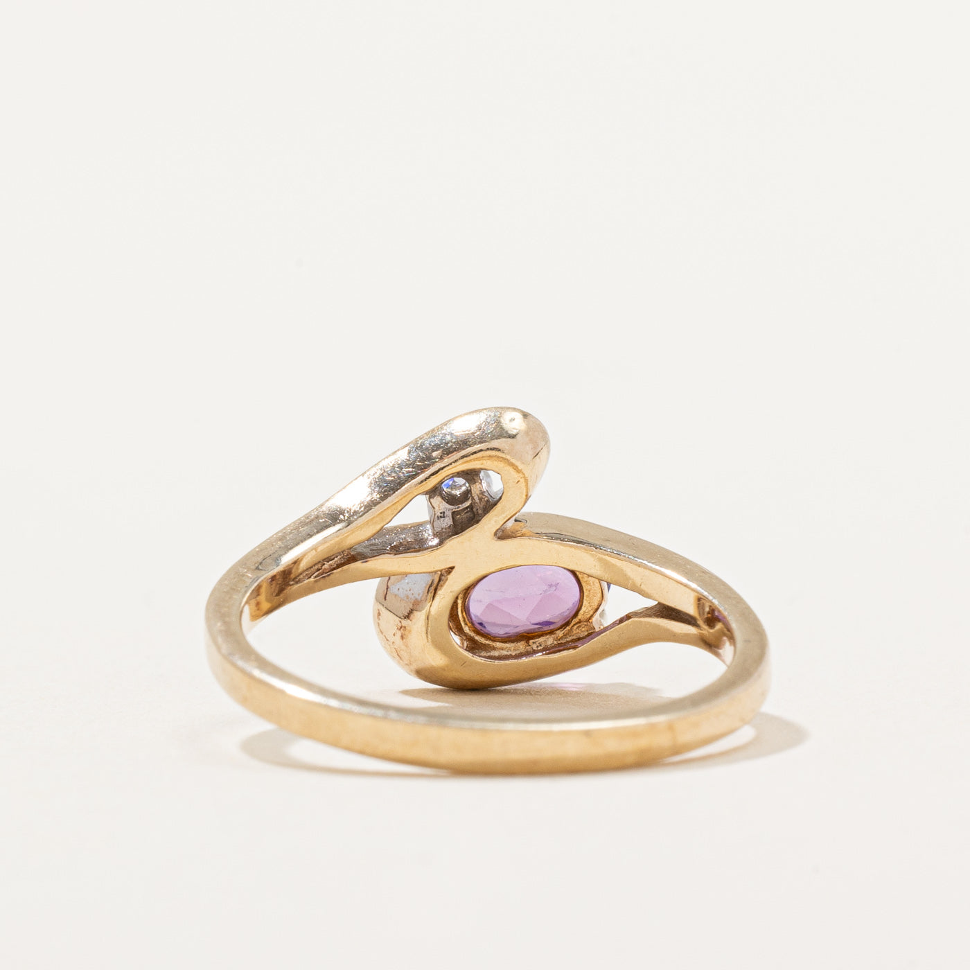 Amethyst & Diamond Bypass Ring | 0.35ct, 0.03ct | SZ 6 |