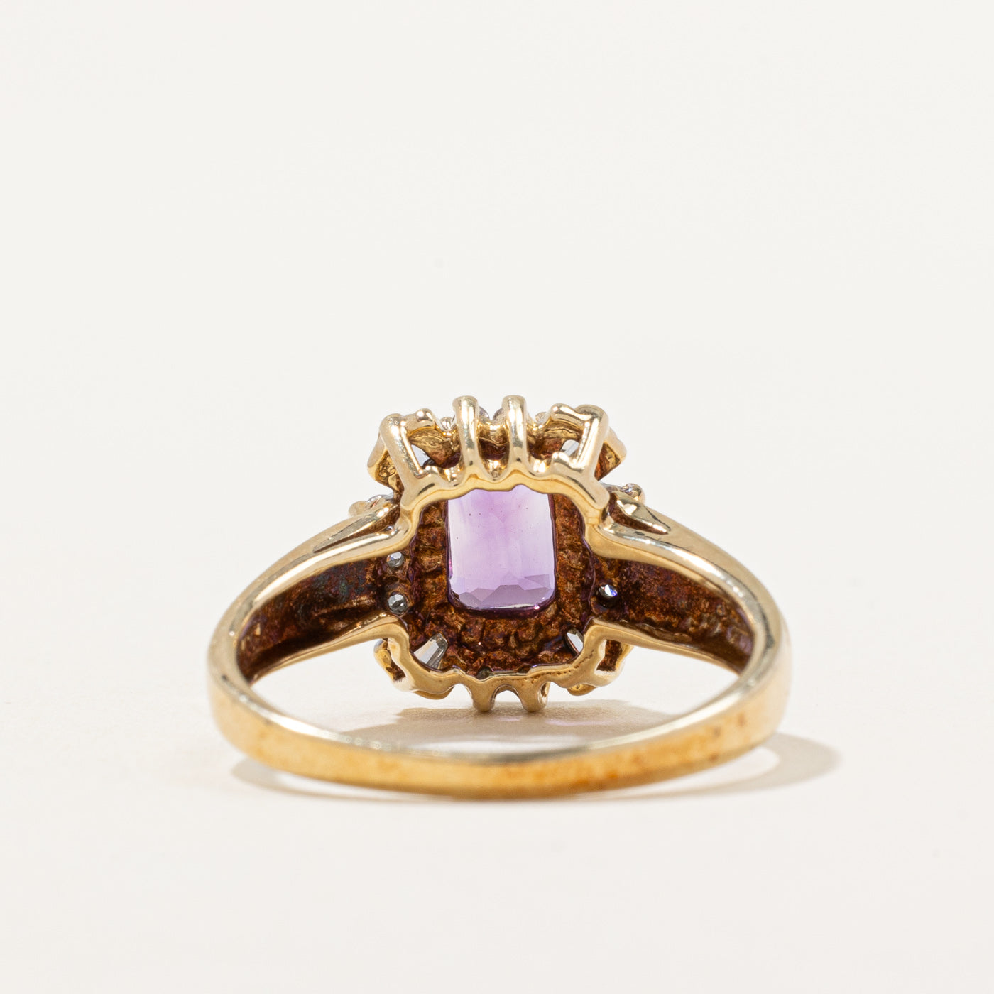 Amethyst & Diamond Halo Ring | 0.95ct, 0.14ctw | SZ 6.75 |