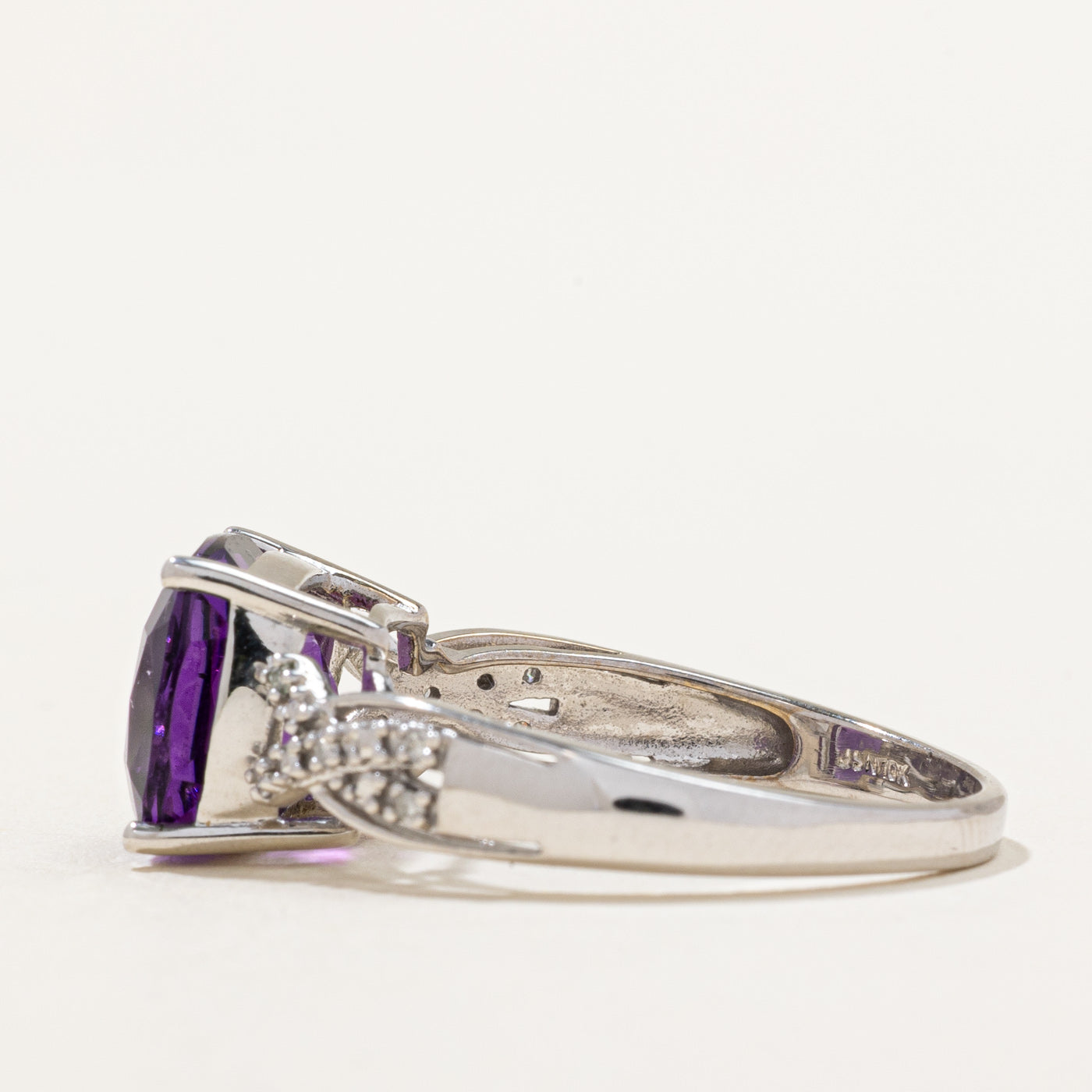 Amethyst & Diamond Cocktail Ring | 3.80ct, 0.04ctw | SZ 8.75 |