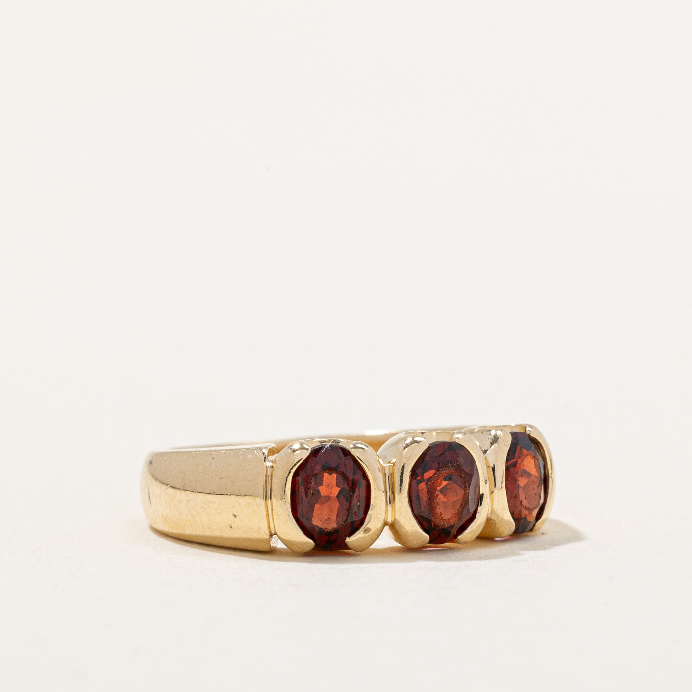 'Birks' Three Stone Garnet Ring | 1.20ctw | SZ 5.25 |