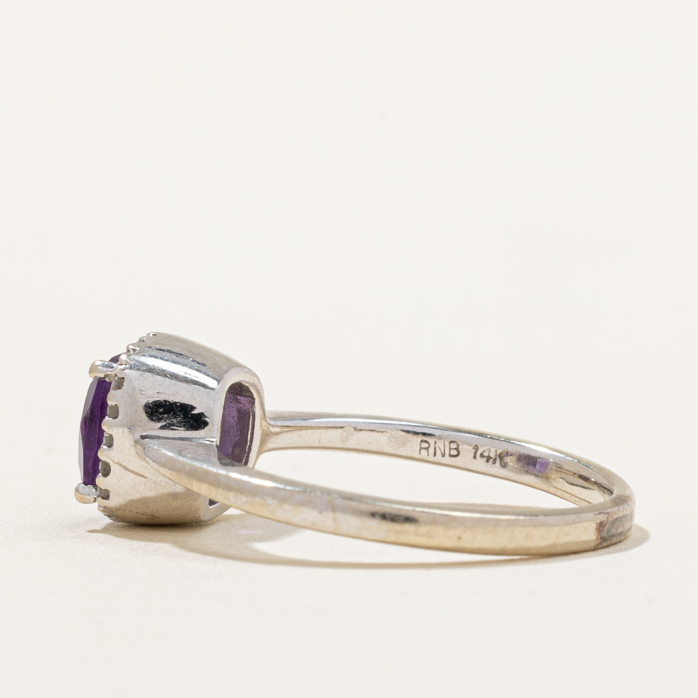 Amethyst & Diamond Halo Ring | 1.00ct, 0.08ctw | SZ 5.75 |