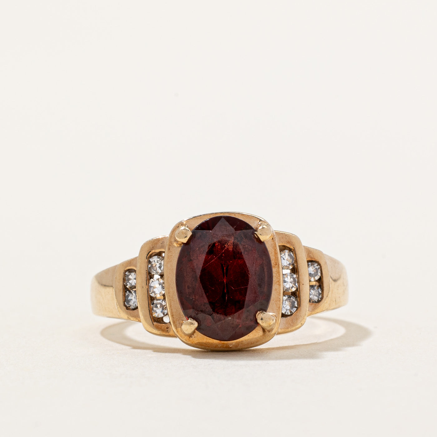 Garnet & Diamond Ring | 2.25ct, 0.10ctw | SZ 6.25 |