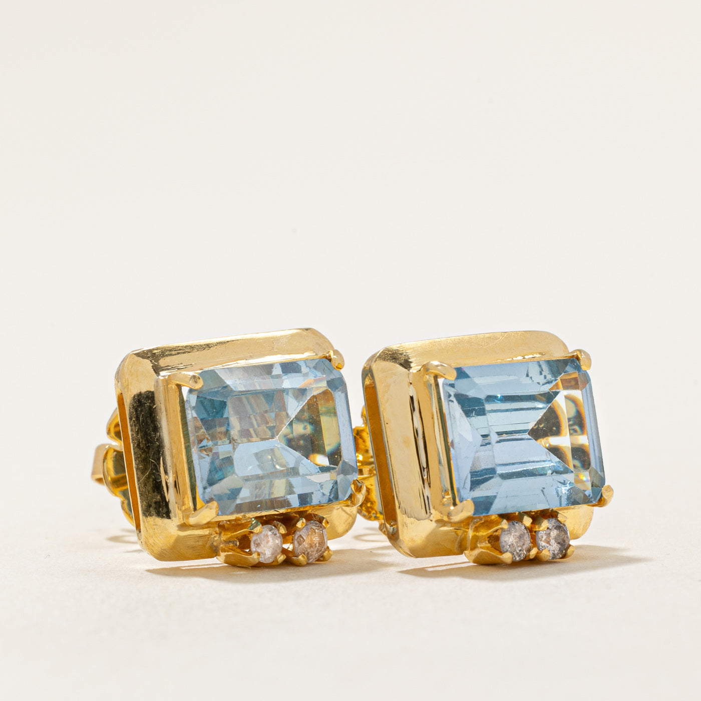 Synthetic Spinel & Natural Diamond Earrings | 7.30ctw, 0.15ctw |